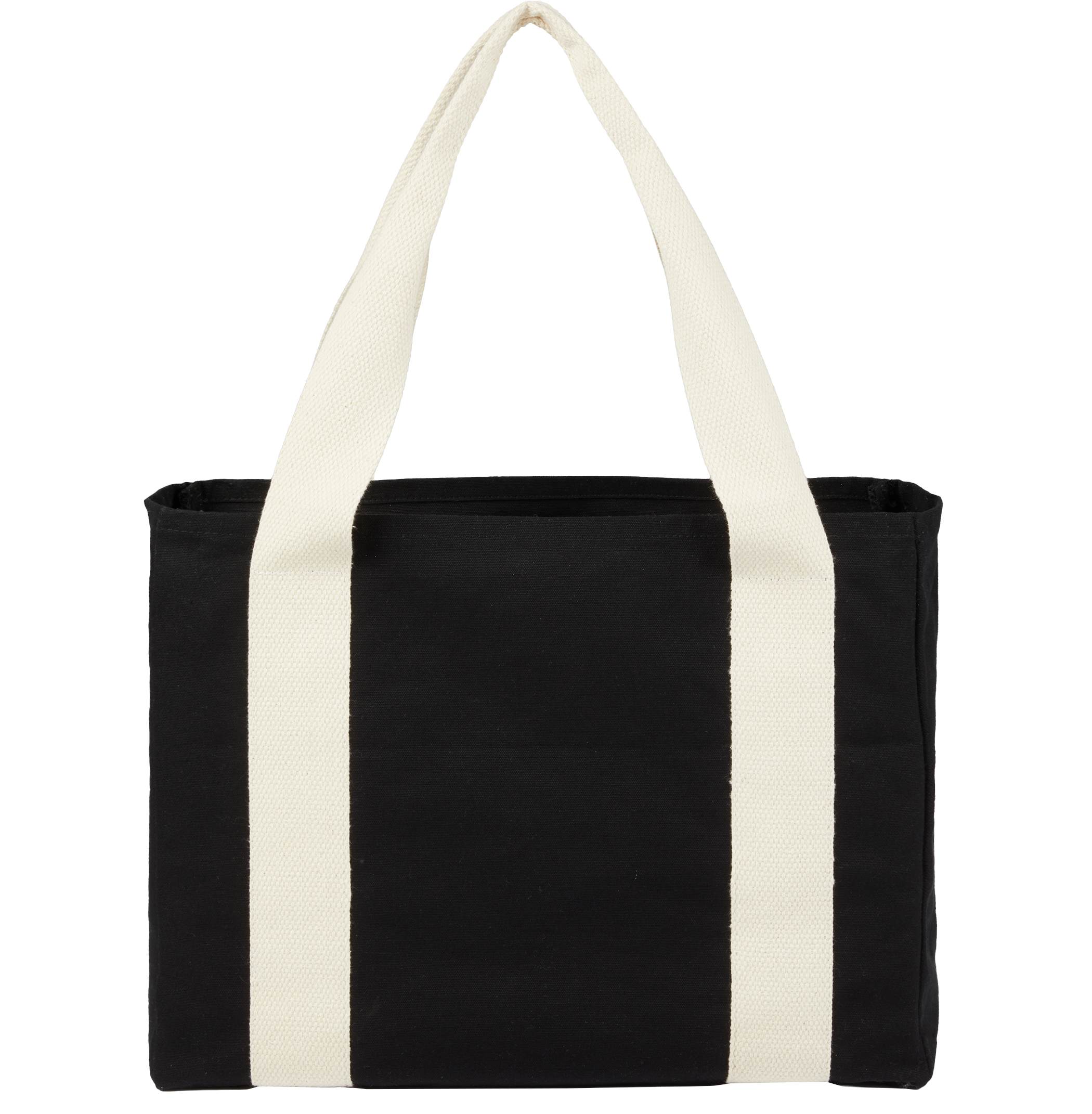12oz Cotton Shopper Tote with Contrast Handles